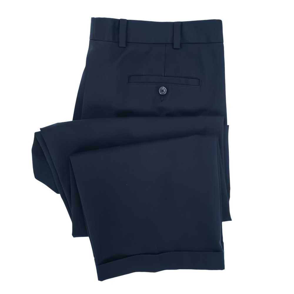 John W. Nordstrom Pleated Supima Cotton Trouser Pant Men 40x31 Navy (FITS 39X30)